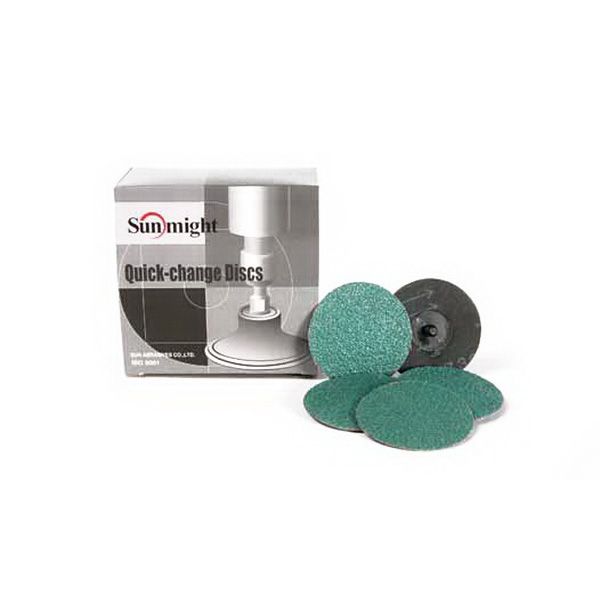 Disco de cambio rápido con revestimiento cerrado Sunmight 00201, 2 pulgadas, grano P24, alúmina y zirconio, accesorio Roloc