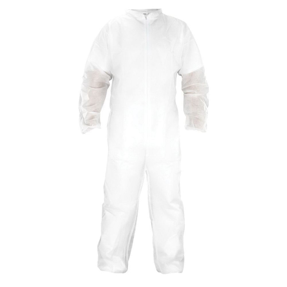 SAS® 6844 Disposable Crew Coverall, X-Large, White, Elastic Waist