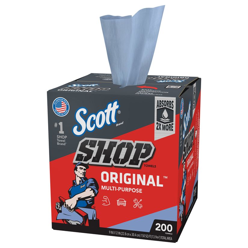 Toalla de taller multiusos Scott® 75190, 9 x 12 pulgadas, 200, azul, multiusos, 1 capa