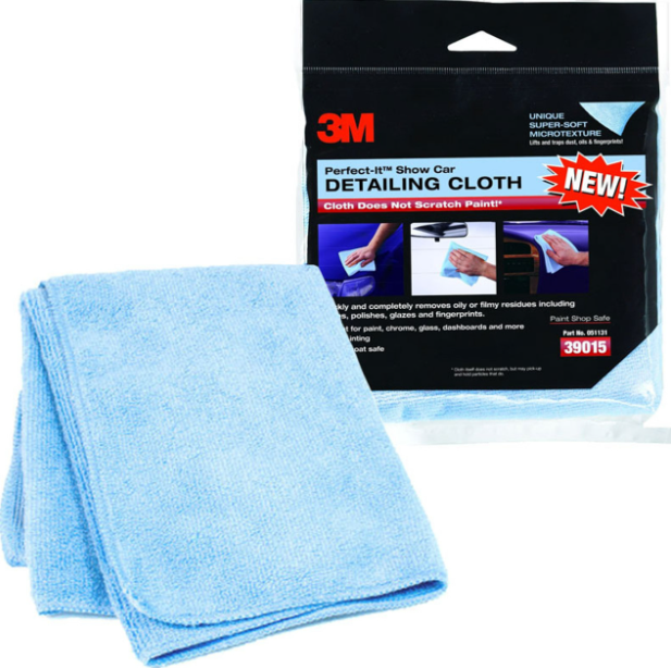 Blue microfiber detailing cloth — 12-pack.