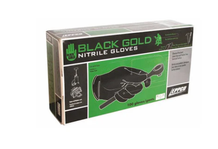 9844 EPPCO BLACK GOLD GLOVE BLACK NITRILE 4mm-Large 10 PER CASE