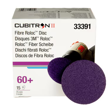 Disco de fibra Roloc™ 786C, 33391, 75 mm (3 pulg.), 60+, 15 discos por caja