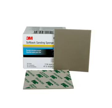 Esponja de lijado de tapa blanda, 02600, 4-1/2 pulg. x 5-1/2 pulg. (115 mm x 140 mm), microfina, 20 esponjas por paquete, 6 paquetes por caja