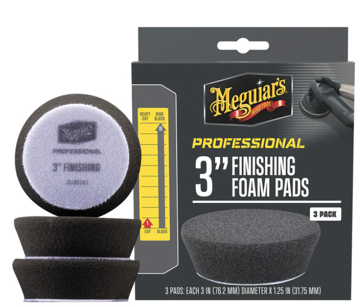 Discos de espuma de acabado profesionales Meguiar's, M3FFP3 - 3", negros (paquete de 3)