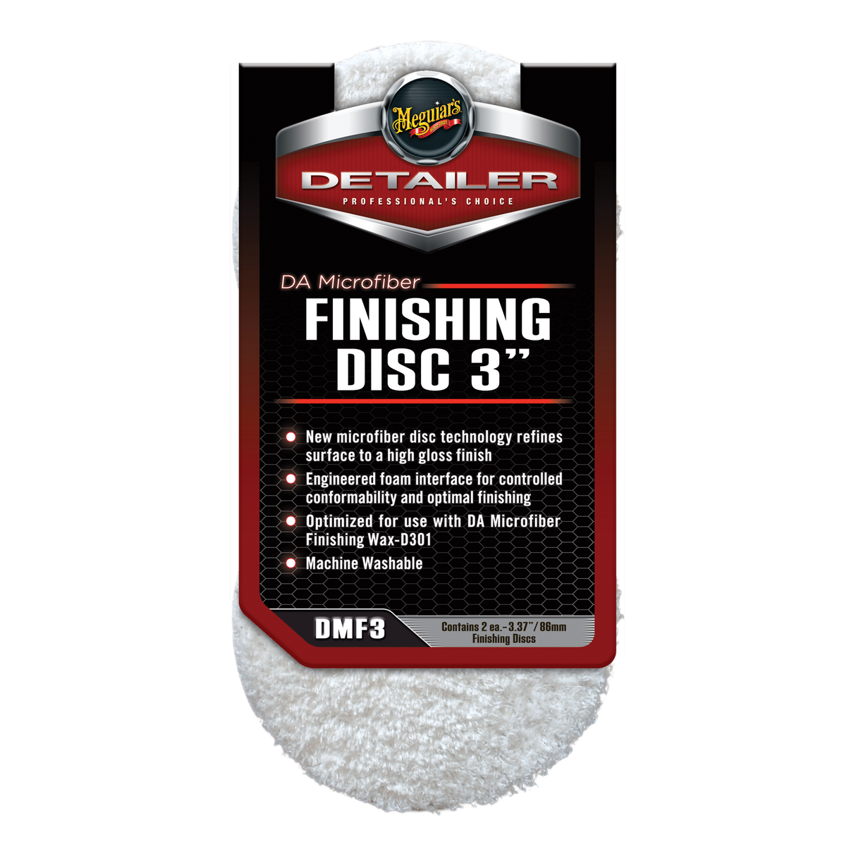 Meguiars DMF3 DA Microfiber Finishing Disc - 3 Inch (2 Pack)