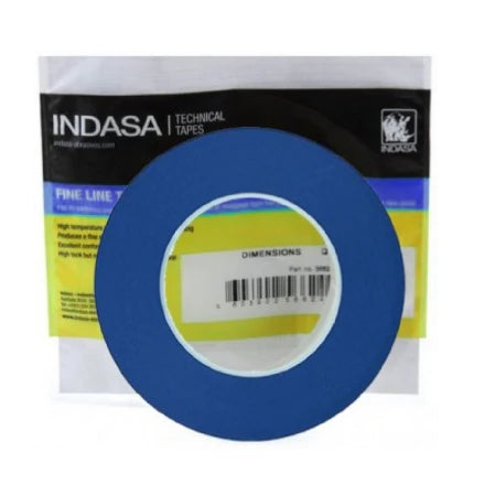 Blue fine line masking tape, 3 mm x 55 m.