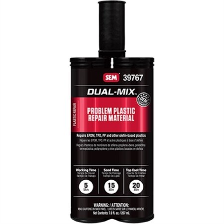 MATERIAL DE REPARACIÓN DE PLÁSTICOS CON PROBLEMAS DE MEZCLA DOBLE, CARTUCHO DE 7 OZ