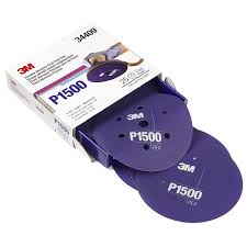 3M 34409 Hookit flexible disc — 6 in, P1500, 7-hole.