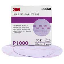 3M Hookit Purple finishing film — 6 in, P1000.