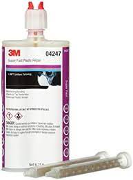 3M Duramix semi-rigid plastic repair adhesive, 200 mL cartridge.