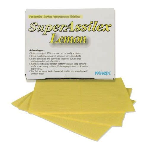 Hoja de lija KOVAX® Super Assilex® 191-1509, 130 mm de ancho x 170 mm de largo, grano 800, abrasivo de óxido de aluminio, limón, seco