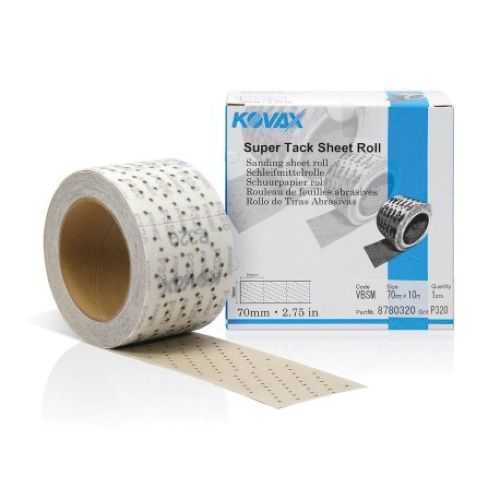 Rollo de lámina perforada multiorificios KOVAX® 878-0400 Tri-Pro Series, 10 ml x 70 mm de ancho, grano P400, abrasivo de óxido de aluminio