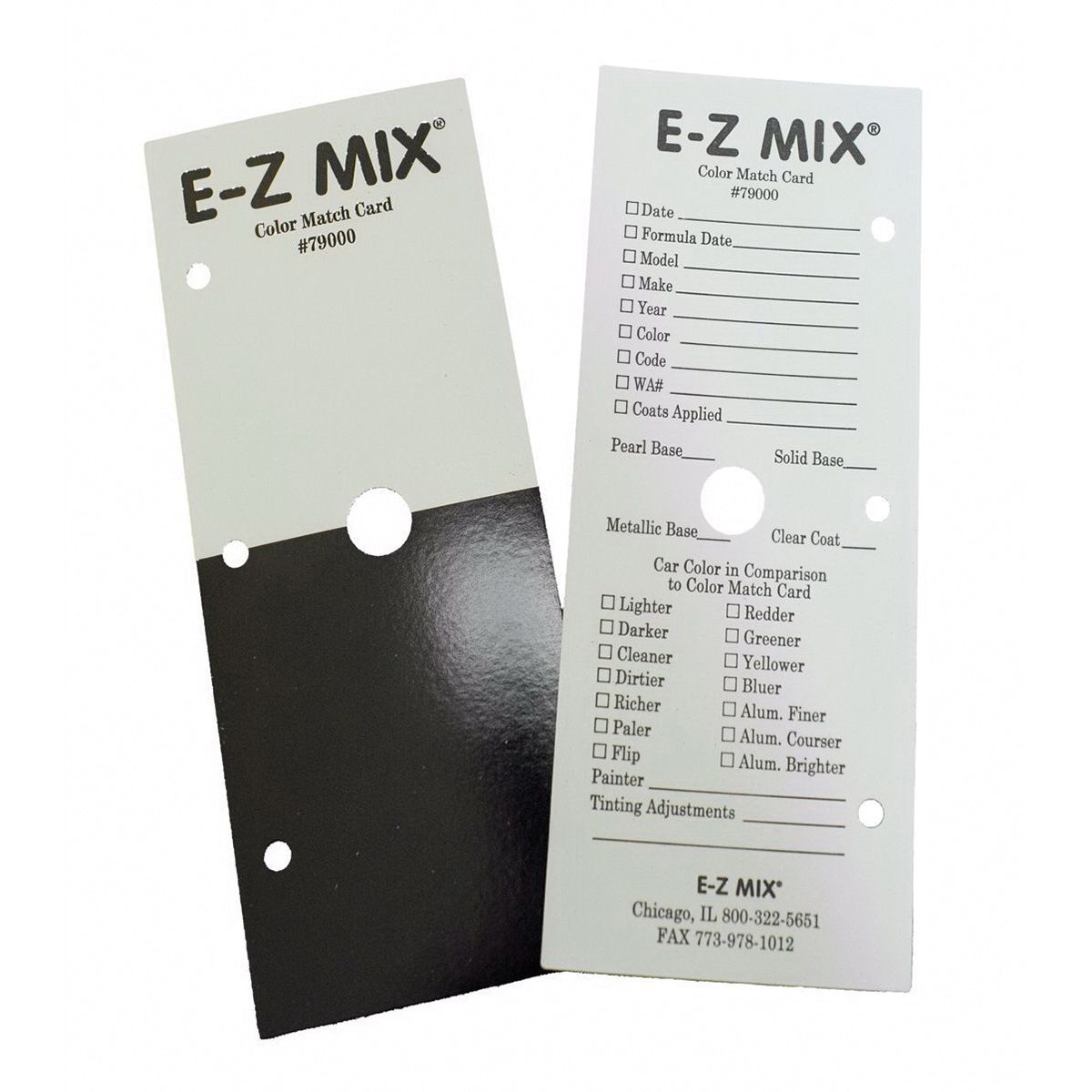E-Z Mix® 79000 Color Match Card, Black And White