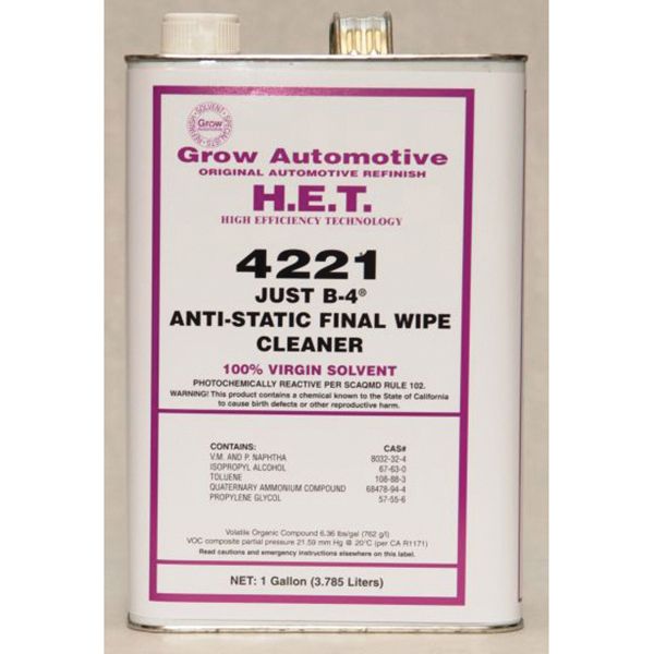 Disolvente antiestático de secado rápido Grow Automotive JUST B-4® 4221-01, 1 galón, líquido