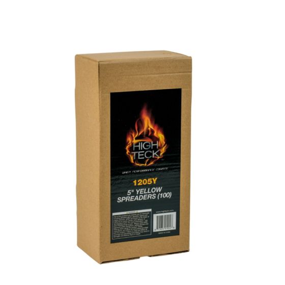 1205Y Esparcidores amarillos de 5" CANTIDAD 100, Caja de presentación, 5/estuche