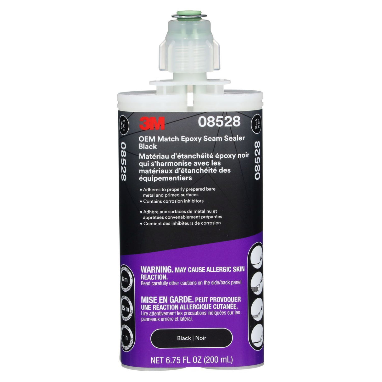 Sellador de juntas epoxi 3M™ OEM Match 08528, negro, cartucho de 200 ml, 6 unidades por caja