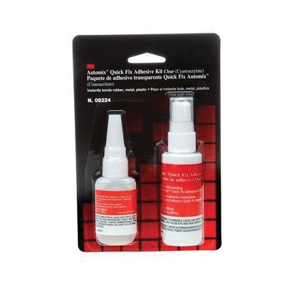 Kit de adhesivo de cianoacrilato de fijación rápida 3M™ Automix™ 08224, botella, líquido, transparente, aplicación en 1 minuto