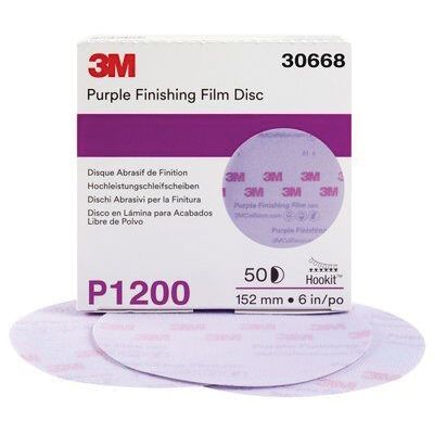 3M Hookit Purple finishing film — 6 in, P1200.