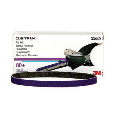 Cubitronâ„¢ II 33440 786F Series File Belt, 3/8 in W x 13 in L, 80+ Grit, Purple