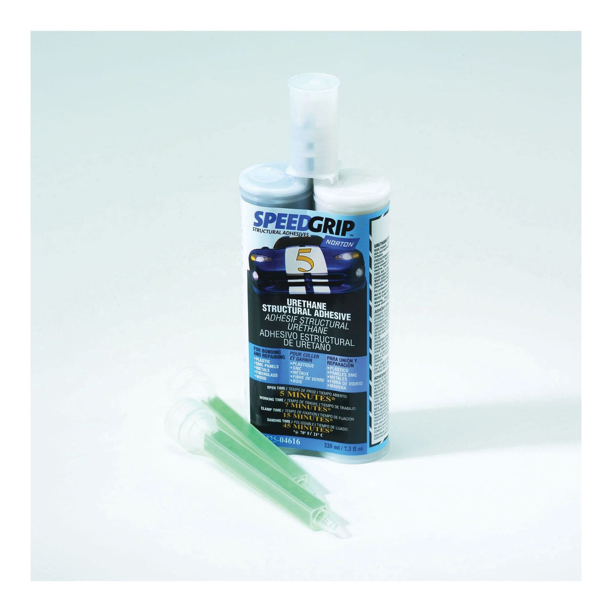 Adhesivo estructural Norton® SPEEDGRIP™ 04616, 220 ml, líquido, negro, 1,288 a 70 °F, 7 min de aplicación