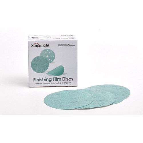 Disco de agarre con revestimiento abierto Sunmight Film 54210, grano P180 de 3 pulgadas, óxido de aluminio premium, fijación con velcro