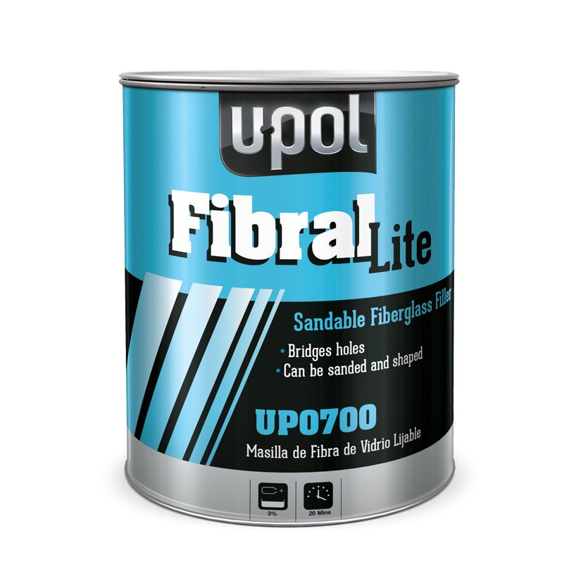 Relleno de fibra de vidrio U-POL® FIBRAL LITE UP0700 Lite, lata de 3 L, amarillo, fibroso/pasta