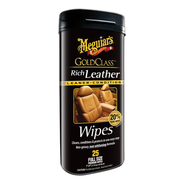 Meguiars G10900 Gold Class Rich Leather Wipes