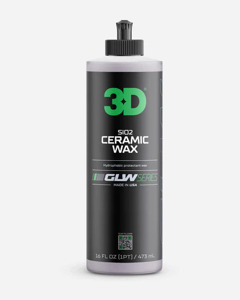 3D GLW Series SiO2 Ceramic Wax – ceramic SiO2 wax for glossy, slick finish and hydrophobic protection on automotive paint.