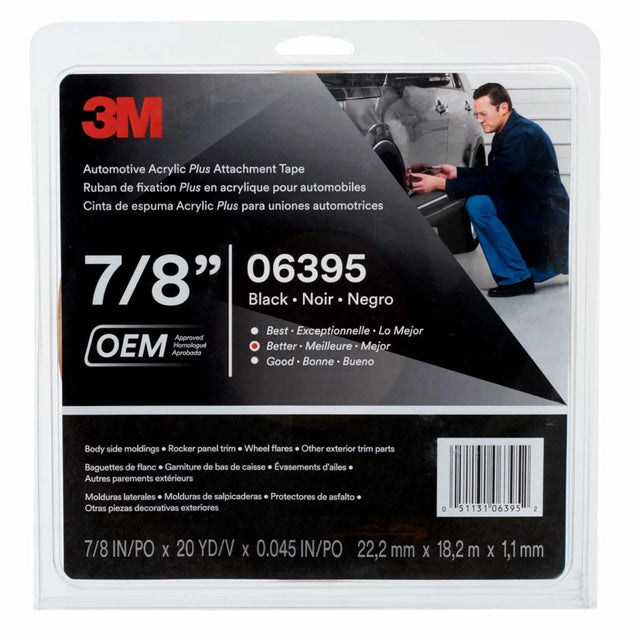 3M™ 06395 Acrylic Plus Series Automotive Attachment Tape, 10 yd x 78 in, 1.52 mm THK, Black