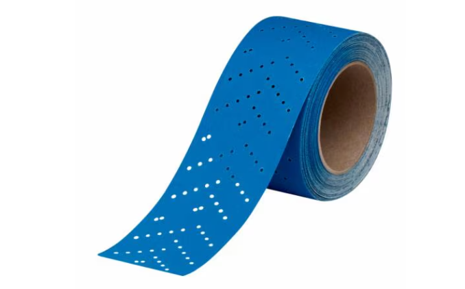 Rollo de hoja abrasiva azul 3M™ Hookit™ con múltiples orificios