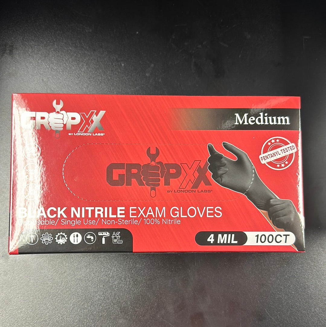 LL BLACK NITRILE GLOVES 4 MIL