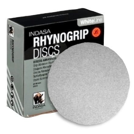 INDASA 6" RHYNOGRIP WHITELINE SOLID SANDING DISCS, 61 SERIES