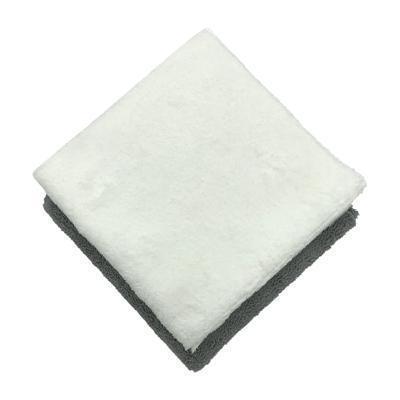 Dual-pile Microfiber Towel Grey edgeless 16"x16" 390GSM 70% poly 30% poly