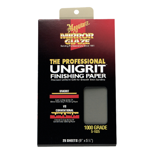 Meguiars S1025 Unigrit Sanding Paper-1000 Grit (150 Sheets)