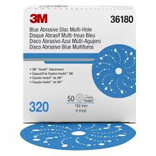3M 36180 Blue Abrasive Disc — 6 in, 320 grit.