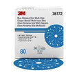 3M Blue 321U Abrasive Disc 36172 — 6 inch, 80 grit, multi-hole.