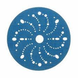 Disco abrasivo multiagujeros serie 180, 6 pulgadas de diámetro, grano 180, con velcro, azul 