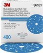 3M Hookit Blue Abrasive Disc 36181 — 6 inch, 400 grit, multi-hole.