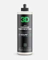 3D GLW Series SiO2 Ceramic Trim Restore 16oz — restores faded plastic and rubber trim; UV protection and hydrophobic, dry-to-the-touch finish.