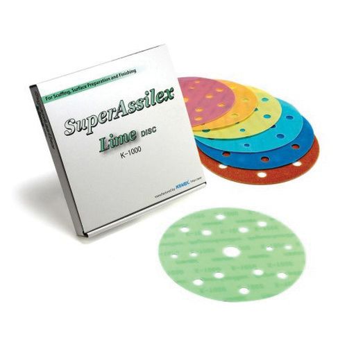 KOVAX® Super Assilex® 193-1575 Sanding Disc, 6 in, 15 Holes, 360 Grit, Super-Tack Attachment, Ocean