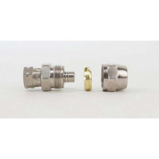 Conector de manguera recta reutilizable DevilBiss P-HC-4528, FNPS de 1/4 pulg.