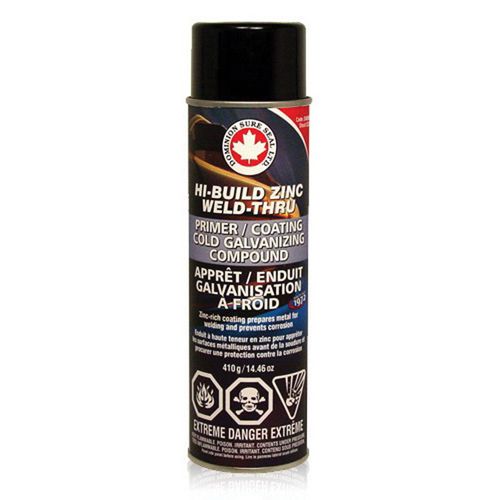DOMINION SURE SEAL 24090 High Build Zinc Weld-Thru Primer, 14.46 oz Aerosol Can, 10 to 15 min Curing