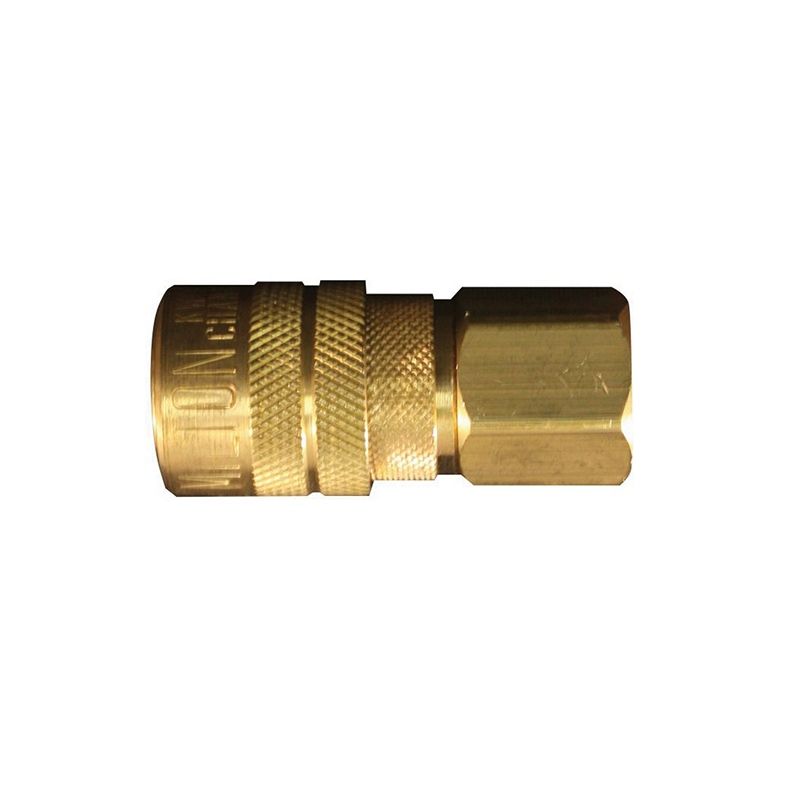 Acoplador Milton® 718 estilo M, 3/8 pulg., FNPT, latón