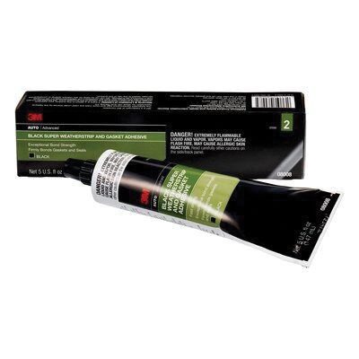 3M 08008 Super Weatherstrip and Gasket Adhesive, 5 oz Tube, Paste, Black, 24 hr Curing