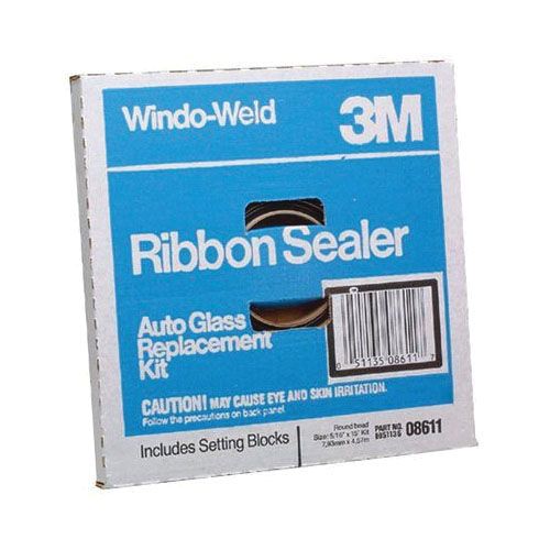 3M™ Windo-Weld™ 08611 Round Ribbon Sealer, 5/16 in x 15 ft Roll, Paste, Black