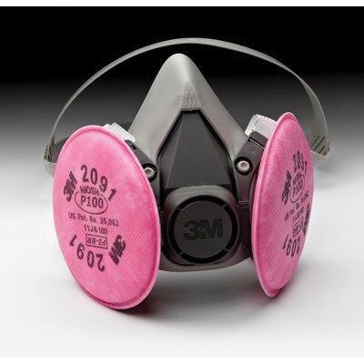 3M 7002 6000 Series Half-Mask Respirator, Medium, P100 Filter Class, NIOSH Approved