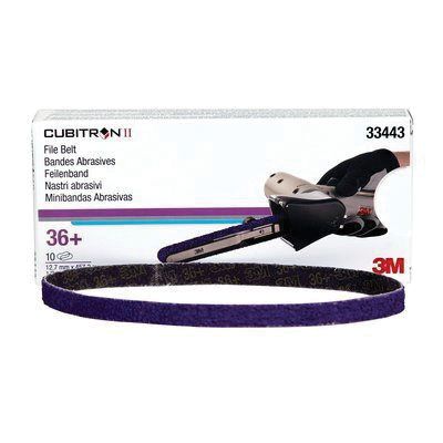 Cubitron II 33443 File Belt, 1/2 in W x 18 in L, 36 Grit, Purple