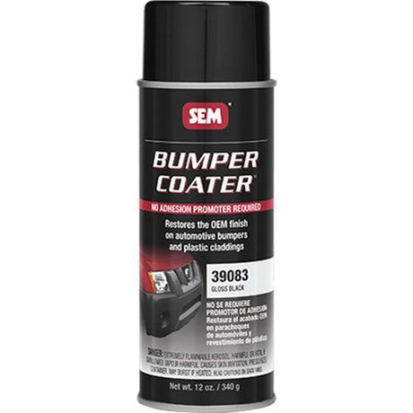 Sem, Bumper Coater 39083 Trim Paint Gloss Black 16 oz Aerosol, 39083
