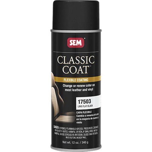 Classic Coat™ 17503 Flexible Coating, 16 oz Aerosol Can, Flat Black, 24 hr Curing, Aerosol