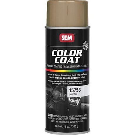 Sem, Color Coat 15753 Flexible Coating 16 oz Aerosol Can Light Oak, 15753